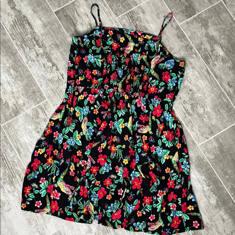 Floral Black Mini Dress - Picture 3 of 8